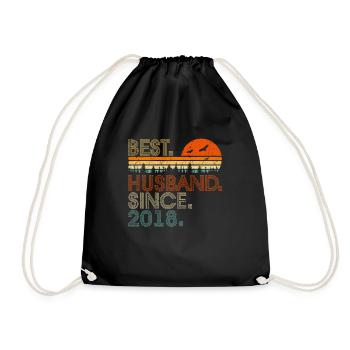 2e anniversaire de mariage Meilleur mari depuis 2018 Ep - Sac de sport léger - noir - Devant