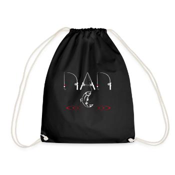 Dad Fishing Fisherman Daddy Fishing Rods Dads Chri - Drawstring Bag - black - Front