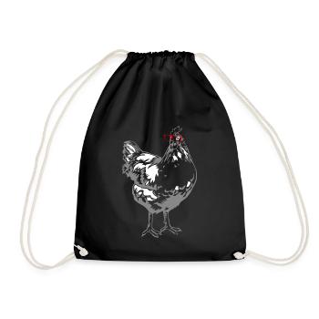 Cute Glasses Chick Funny Backyard Chicken Hen Farm - Drawstring Bag - black - Front