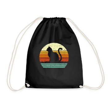 Amant de chat Vintage Cats Black Cat Retro Style Gift - Sac de sport léger - noir - Devant