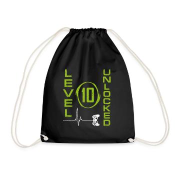 10 ans Gamer Boy niveau 10 débloqué 10e Birt - Sac de sport léger - noir - Devant