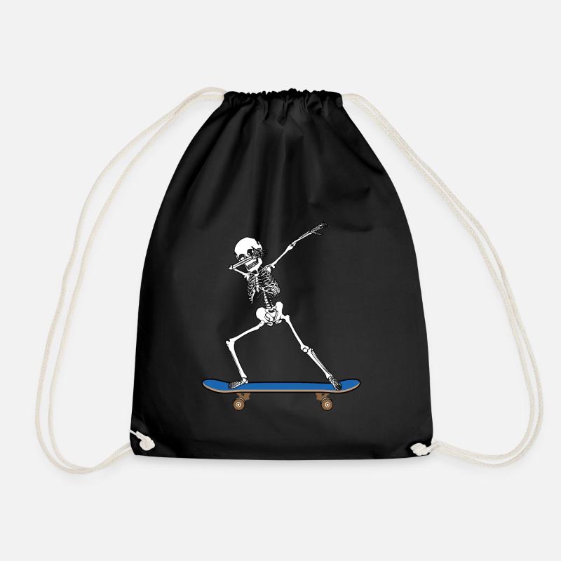 Dabbing Skeleton Skater Grandson Boyfriend Son Ska - Drawstring Bag - black