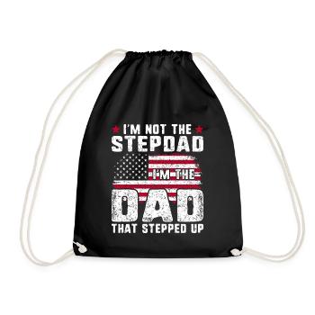 Papa, der Stiefvater USA Flagge Stiefvater - Turnbeutel - Schwarz - Vorne