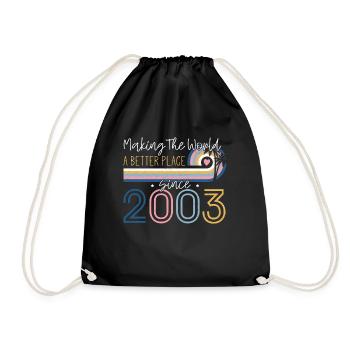 19 Year Old Girl Making The World Better Place - Drawstring Bag - black - Front