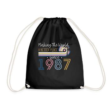 35 Year Old Woman Making The World Better Place - Drawstring Bag - black - Front