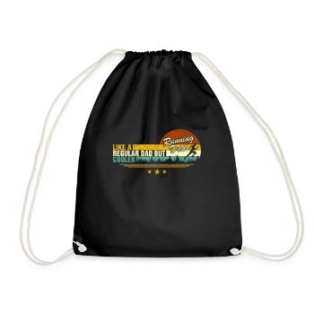 Marathonläufer Retro Lustiges Laufen für Papa Trainer - Turnbeutel - Schwarz - Vorne
