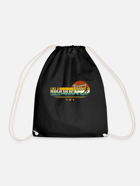 Marathonläufer Retro Lustiges Laufen für Papa Trainer - Turnbeutel - Schwarz