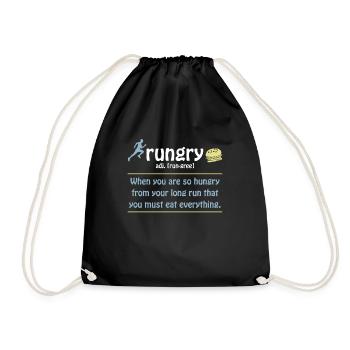 Rungry Definition Lustiger Läufer Marathon Zitat - Turnbeutel - Schwarz - Vorne