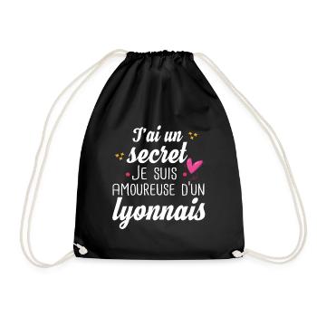 Lyonnais Lyon Femme Amoureuse Cadeau Amour Humour - Sac de sport léger - noir - Devant