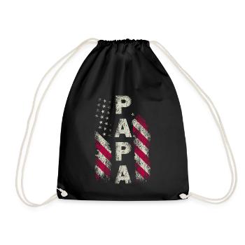 Papa Grandfather Granddaddy Funny From Grandkids - Drawstring Bag - black - Front