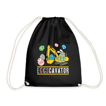 Oeufs Cavator Pâques pour garçons Enfants Tout-petits Bunny - Sac de sport léger - noir - Devant