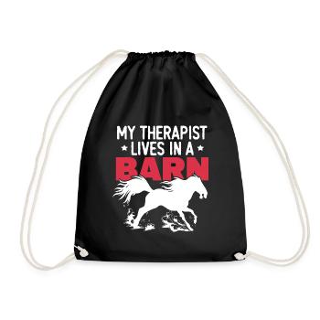 My Therapist Live In A Barn - Turnbeutel - Schwarz - Vorne