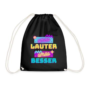 umso lauter umso besser - Turnbeutel - Schwarz - Vorne