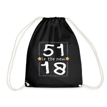 51 is the new 18 Children's font - Drawstring Bag - black - Front