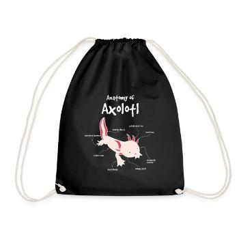 Axolotl anatomy - Drawstring Bag - black - Front