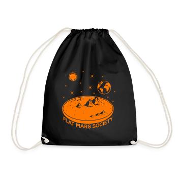 Flat Mars Society Graphic - Drawstring Bag - black - Front