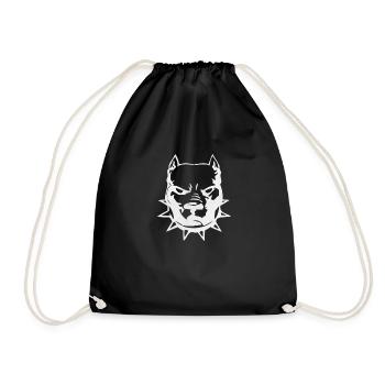 Idée de cadeau de chien de combat Pitbull - Sac de sport léger - noir - Devant