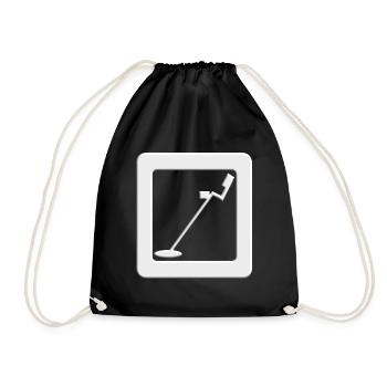 Icon metal detector for pacific and treasure hunt - Drawstring Bag - black - Front