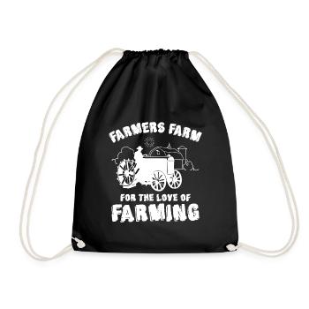Farmers Farm for the Love of Farming - Drawstring Bag - black - Front