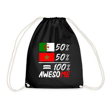 50% Morocco 50% Algeria - Drawstring Bag - black - Front