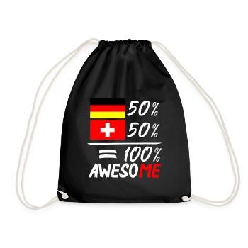 50 % Allemand 50 % Suisse - Sac de sport léger - noir - Devant