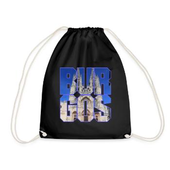 Burgos, city of Spain, façade of the cathedral - Drawstring Bag - black - Front