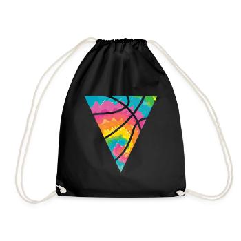 Hippie Basketball Player Basketball Batik colorful - Drawstring Bag - black - Front