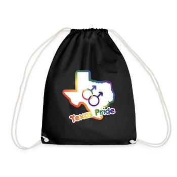 Gay Love Texas Karte Design für stolze LGBT+ - Turnbeutel - Schwarz - Vorne