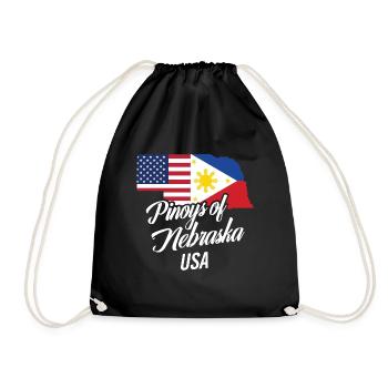 Nebraska Filipinos Design for Proud Fil-Ams - Drawstring Bag - black - Front
