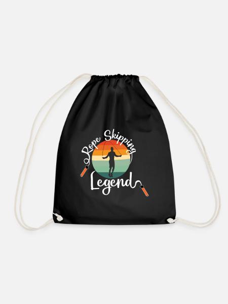 Rope Skipping Legend Retro Design für Seilspringer - Turnbeutel - Schwarz