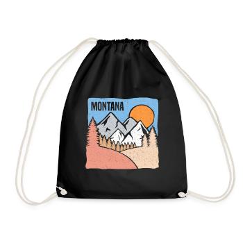 Natur Montana Mountain Design für stolze Montaner - Turnbeutel - Schwarz - Vorne