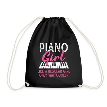 Piano Fille Pianiste Musicien Clavier - Sac de sport léger - noir - Devant