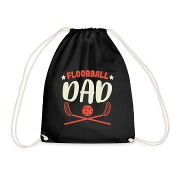 Floorball Dad Floorball Player Father Papa - Drawstring Bag - black - Front