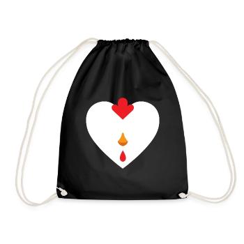 Hühnerherz-Design für Hühnerfans - Turnbeutel - Schwarz - Vorne