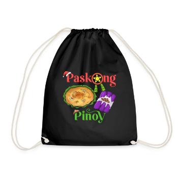 Paskong Pinoy Weihnachtsdesign für Filipinos - Turnbeutel - Schwarz - Vorne