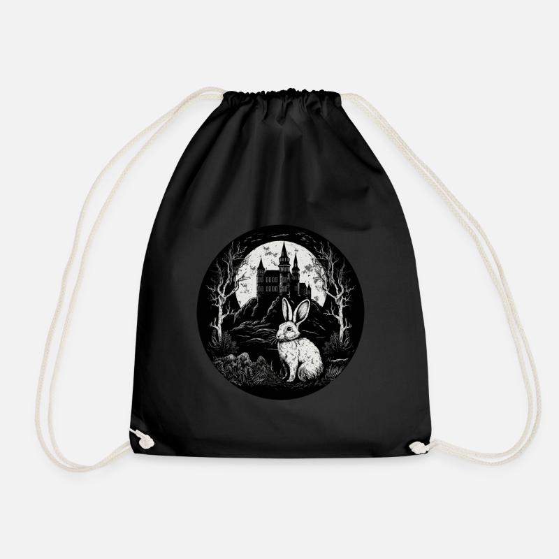Rabbit Bunny Gothic-Kunst - Turnbeutel - Schwarz