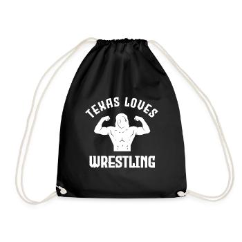 Texas wrestling design for proud Texas fans - Drawstring Bag - black - Front