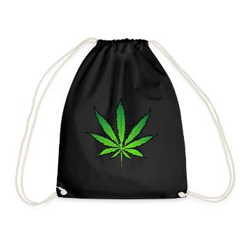 Smoking cannabis weed hashish - Drawstring Bag - black - Front