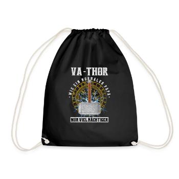 Va-Thor wie ein normaler Papa Nur viel Mächtiger - Turnbeutel - Schwarz - Vorne