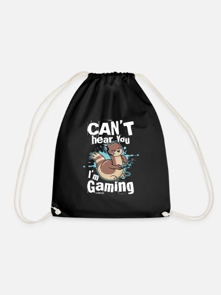 Can't Hear You I'm Gaming - Funny Gamer - Drawstring Bag - black