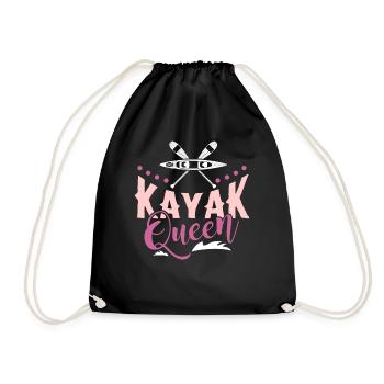 Kayak Queen - Cooles Kajak Outfit - Turnbeutel - Schwarz - Vorne