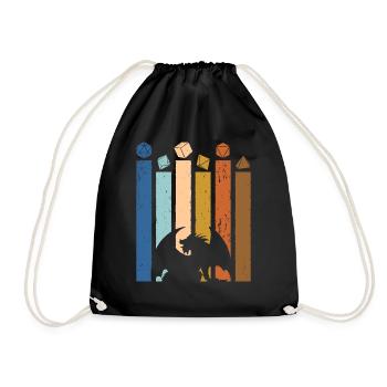 R20 de dés rétro R20 de table RPG de table - Sac de sport léger - noir - Devant