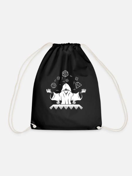 Game Master DM GOD D20 Wizard Tabletop RPG - Drawstring Bag - black