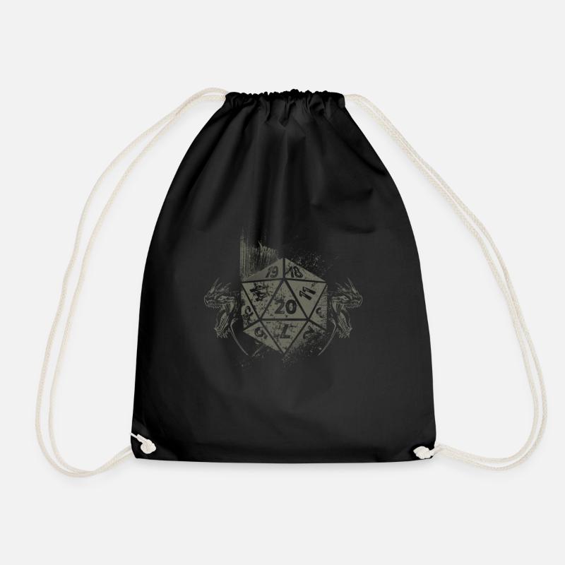 Dragons Vintage D20 Dice Tabletop RPG - Sac de sport léger - noir