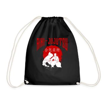 Aiki-Jujutsu Martial Arts Training Dojo Kampfsport - Turnbeutel - Schwarz - Vorne