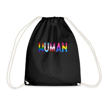 Human LGBTQ Flag - LGBTQ - Drawstring Bag - black - Front
