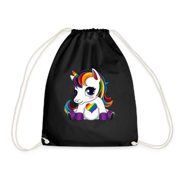 Licorne mignonne LGBTQ - Sac de sport léger - noir - Devant