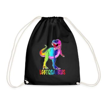 LGBT Dinosaurier - LGBTQ Stolz - Turnbeutel - Schwarz - Vorne