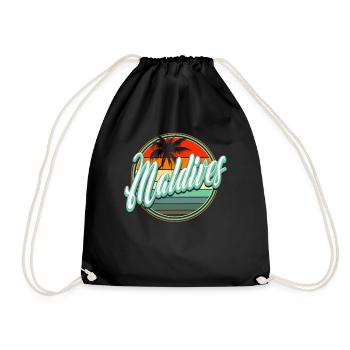 Summer Beach Holiday - Maldives - Drawstring Bag - black - Front
