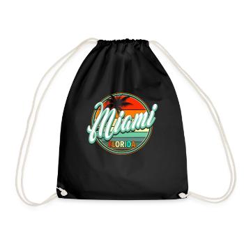 Summer Beach Holiday - Miami - Drawstring Bag - black - Front